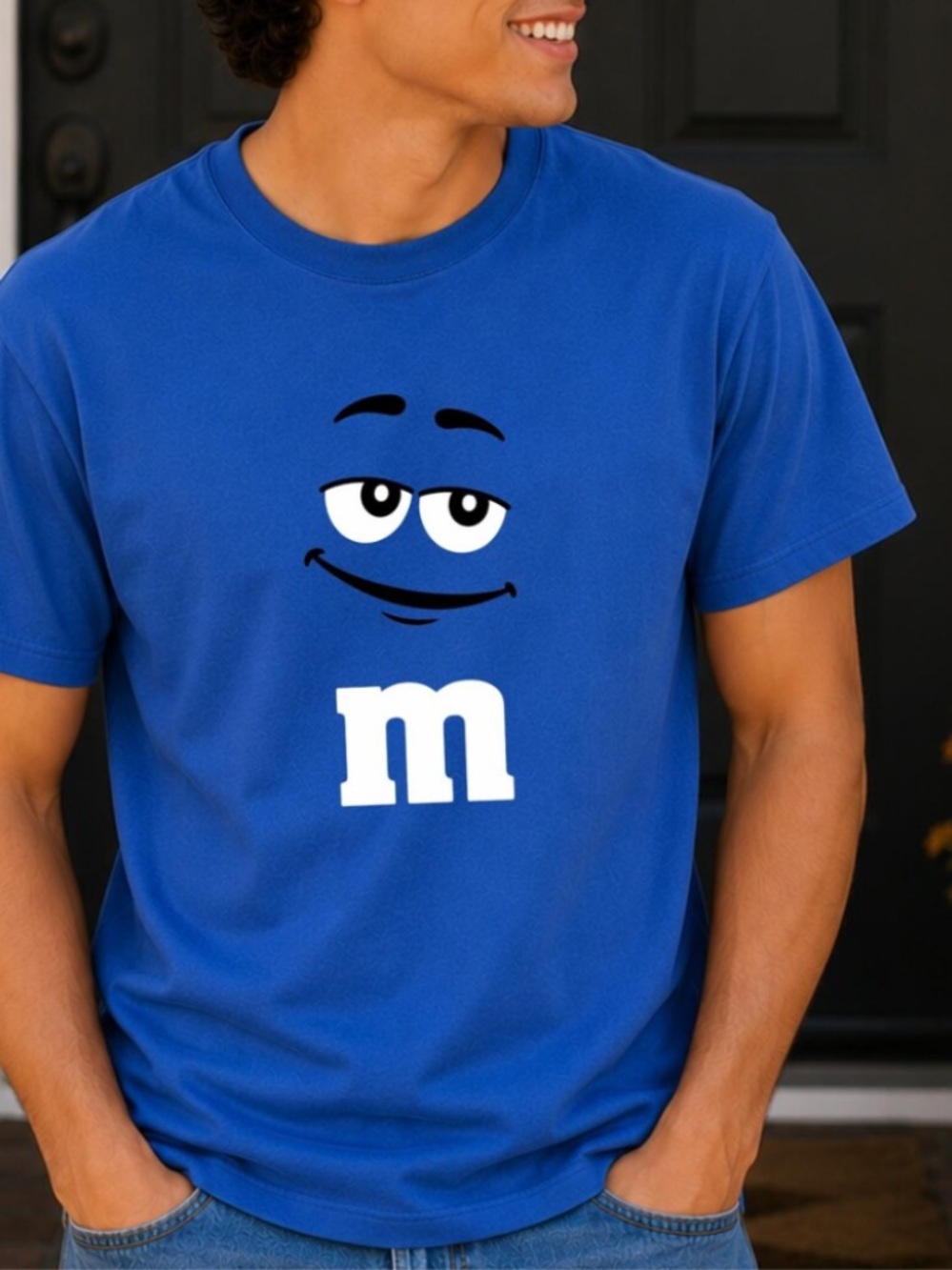 Blue Graphic M&M Logo Crewneck T-Shirt - Men
Size L